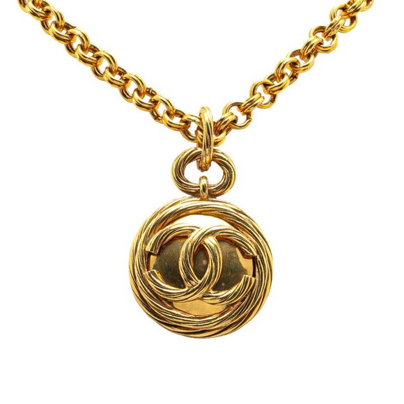 CHANEL Vintage Gold Logo Necklace - Picture 1 of 5